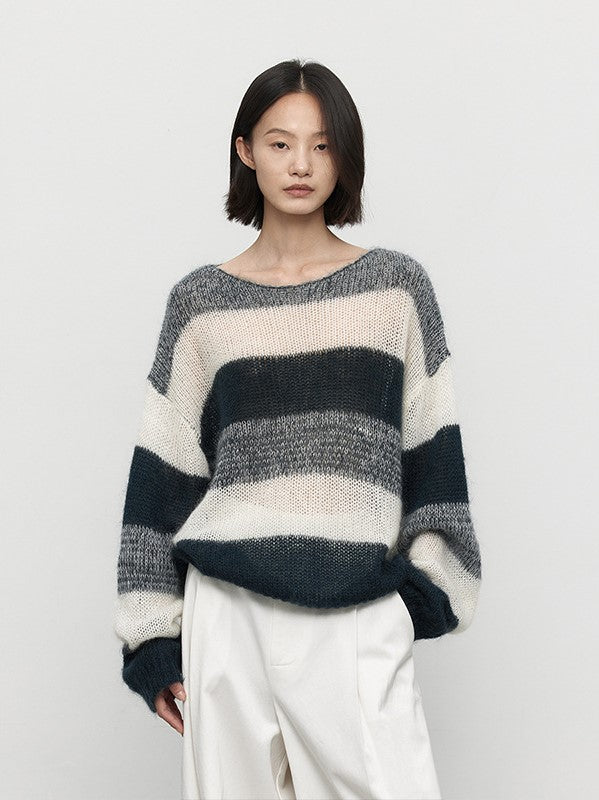 Handmade Lamb Wool Crew Neck Sweater