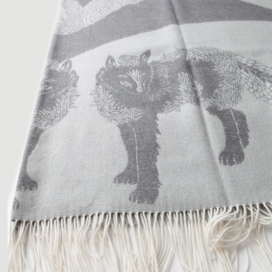 100% Lamb Wool Wolf Blanket